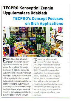 Tecpro, Fespa Daily Dergisi Aralık 2015 / Tecpro Konseptini Zengin Uygulamalara Odakladı