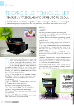 Tecpro, Matbaa Dijital Dergisi Eylül 2021 / Tecpro Bilgi Teknolojileri EAGLE UV Yazıcıların Distribütörü Oldu