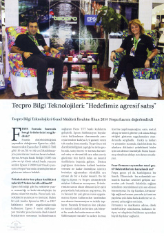 Tecpro, Print On Demand Dergisi Ocak 2015 / Tecpro Bilgi Teknolojileri: "Hedefimiz agresif satış"