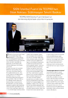 Tecpro, Print On Demand Dergisi Eylül 2017 /  Tecpro, Dünyanın İlk 3LCD Laser Projektörü Epson L25000 Tanıttı