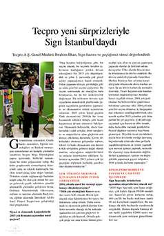Tecpro, Print on Demand Dergisi Kasım 2015 / Tecpro Yeni Sürprizleri ile SIGN İstanbul"daydı