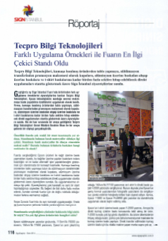 Tecpro, SignGraphic Dergisi Ekim 2014 / Tecpro, Farklı Uygulama Örnekleri ile Fuarın En İlgi Çekici Standı Oldu