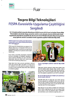 Tecpro, SignGraphic Dergisi Ocak 2016 / Tecpro, FESPA Eurasia"da Uygulama Çeşitliliğini Sergiledi