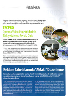 Tecpro, SignGraphic Dergisi Şubat 2017 / Optoma Video Projektörlerinin Türkiye Merkez Servisi Oldu