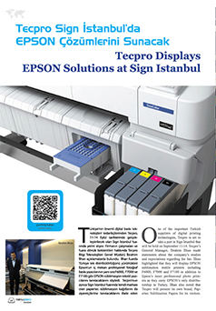 Tecpro, Textilegence Dergisi Temmuz - Ağustos 2014 / Tecpro, Sign İstanbul"da EPSON Çözümlerini Sunacak